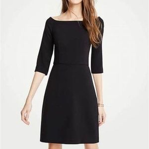 Doubleweave Boatneck Flare Dress Black ***NEW with tag